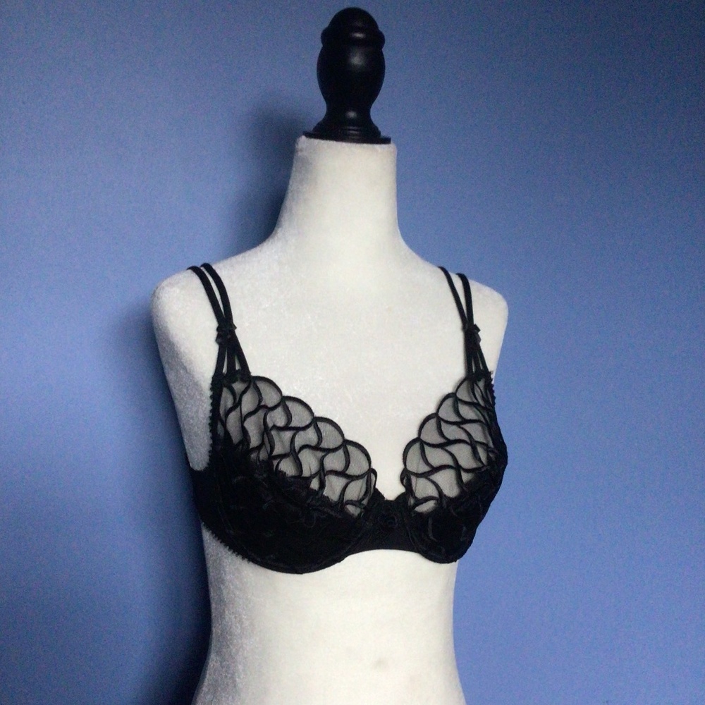 Vintage Pastunette Black Bra 32 C